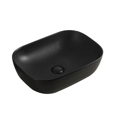 Buon prezzo Lavabo da appoggio rettangolare compatto, facile da pulire, nero, per bagno Orin OR8417A in linea