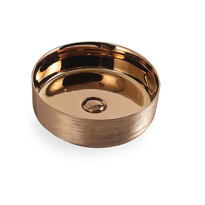 Good price Round Ceramic Wash Basin Compact Rose Gold Wash Basin Orin OR8463E online