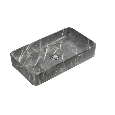 Good price Scratch Resistant Ceramic Wash Basin Marble Rectangular Wash Basin Countertop Without Overflow online