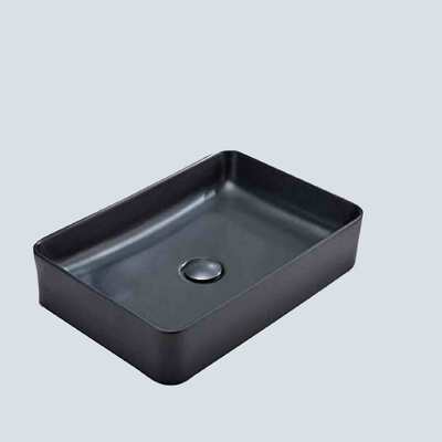 Good price Rectangle Bathroom Ceramic Wash Basin Black Wash Basin Without Overflow online
